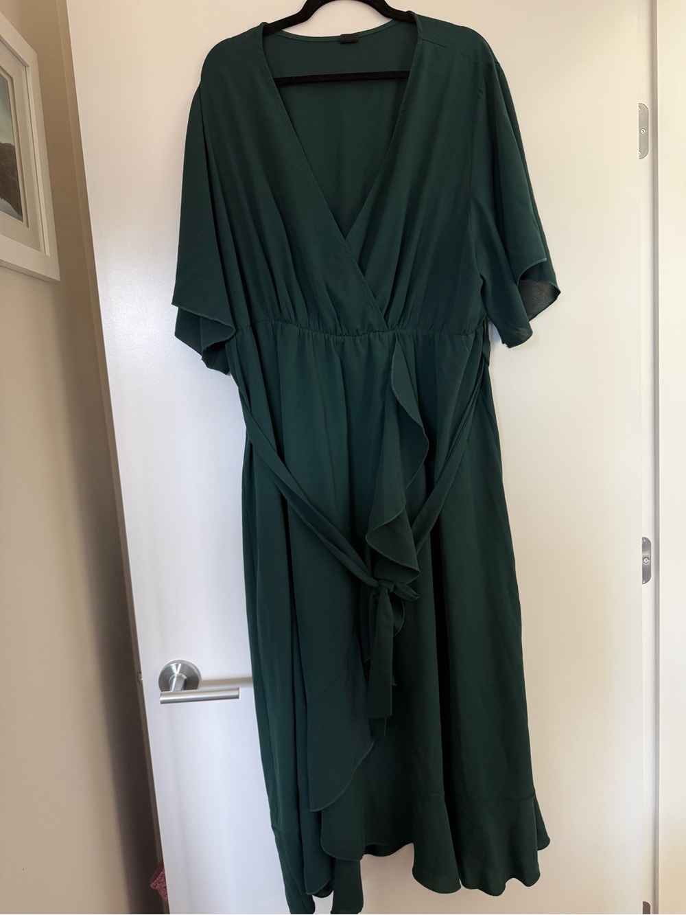 Women’s Deep Green Wrap Midi Dress